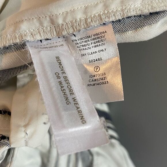 LOFT Striped Gold Metallic/Blue/Cream Pull On Pant | SZ S - Picture 8 of 12